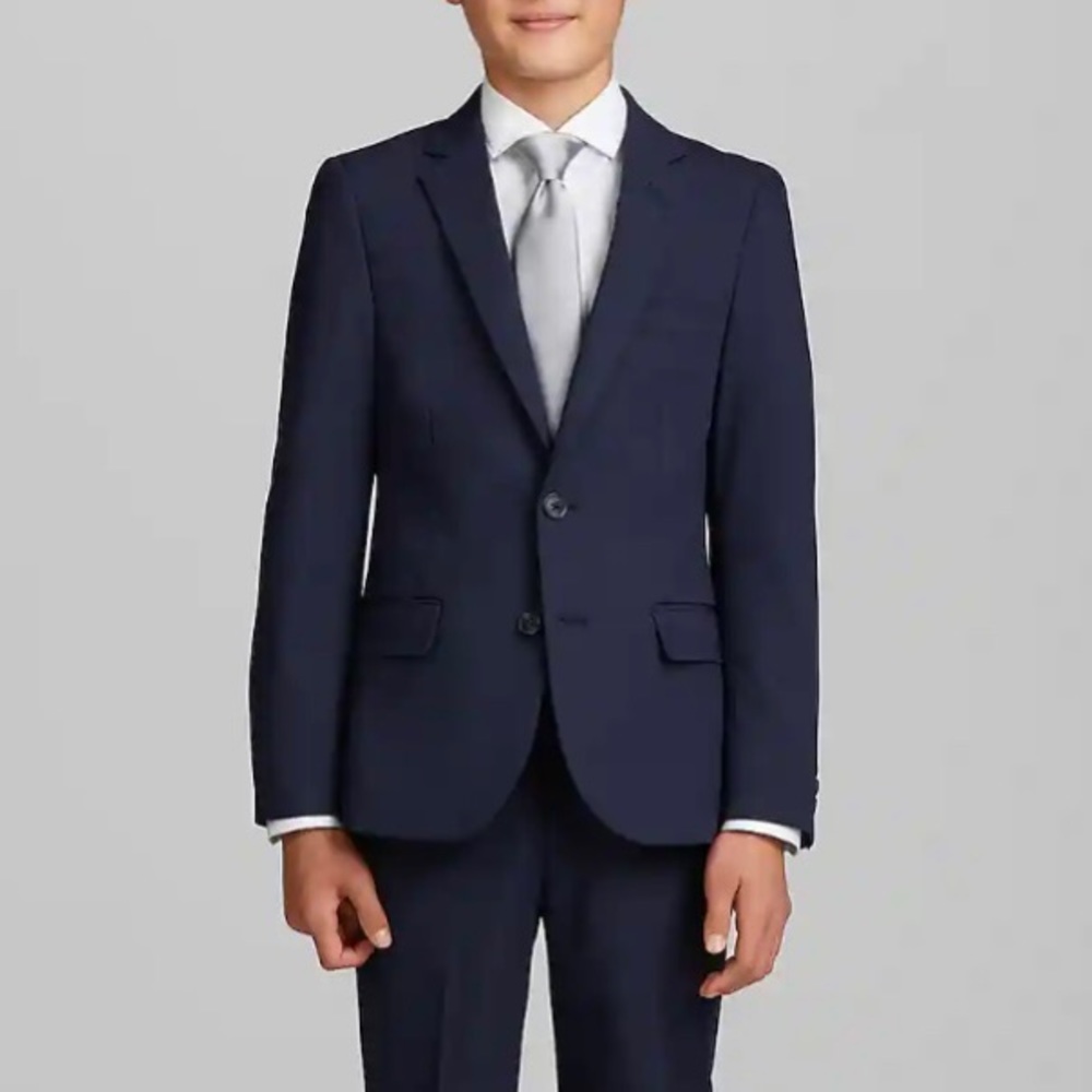 Boys Lord & Taylor Navy Blazer Size 14 -  2 Button Wool Blend Classic